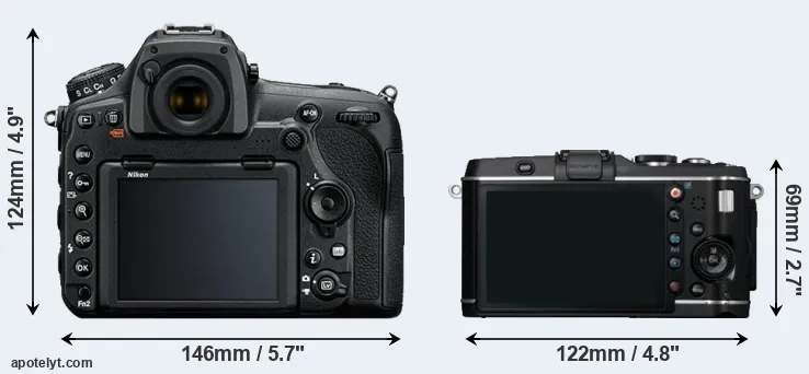 Comparison D850 or E-P3 rear