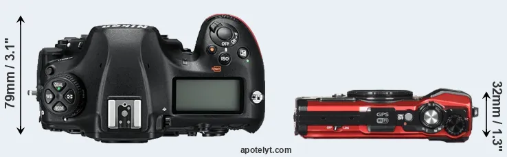 Compare D850 versus TG-5 top