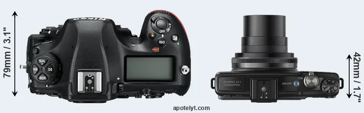 Compare D850 versus XZ-1 top