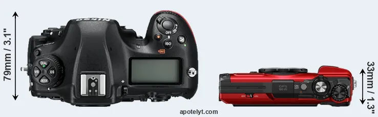 Compare D850 versus TG-7 top