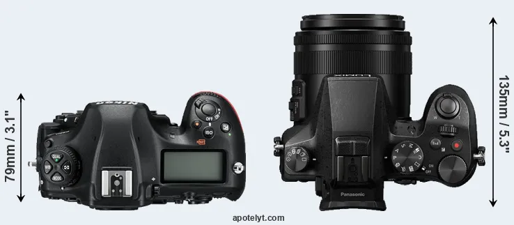 Compare D850 versus FZ2500 top