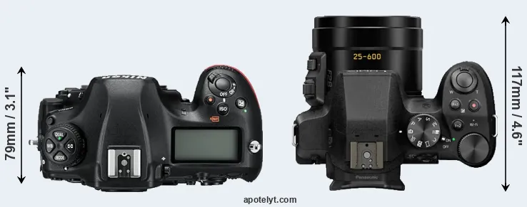 Compare D850 versus FZ300 top