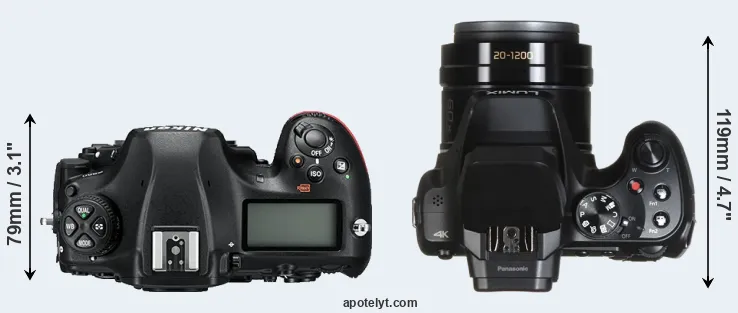 Compare D850 versus FZ82 top
