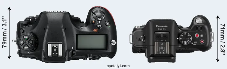 Compare D850 versus G5 top