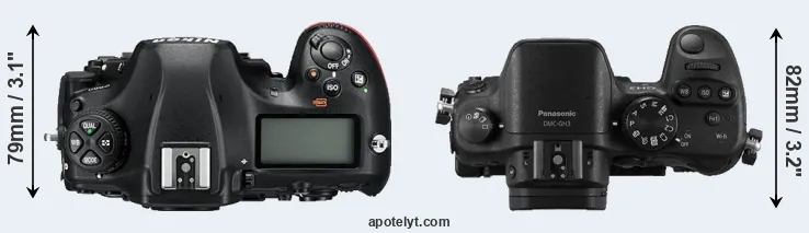 Compare D850 versus GH3 top