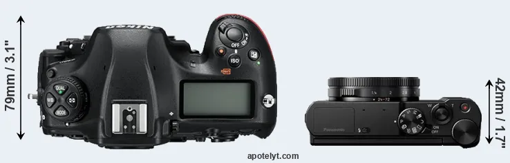 Compare D850 versus LX10 top
