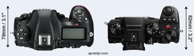 Compare D850 versus S5 top
