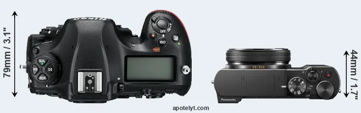 Compare D850 versus TZ100 top