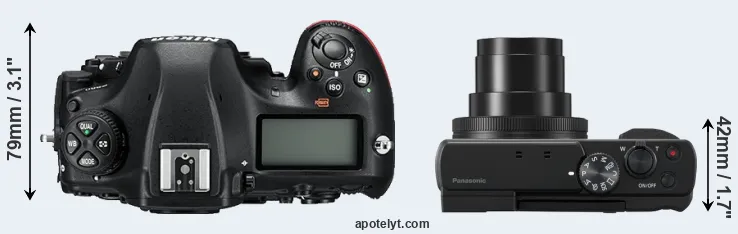 Compare D850 versus TZ95 top
