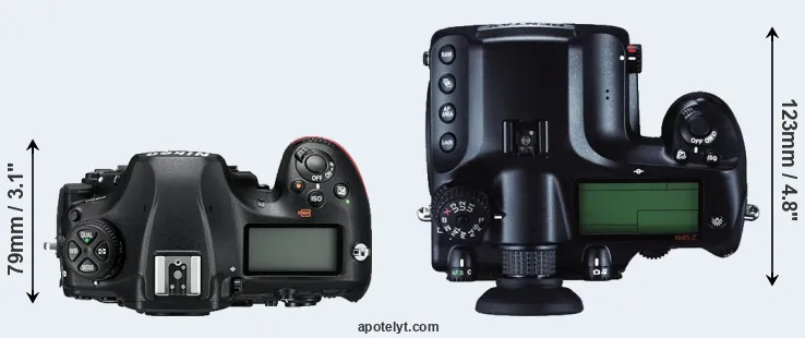 Compare D850 versus 645Z top