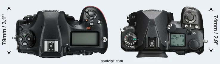 Compare D850 versus K-3 III top