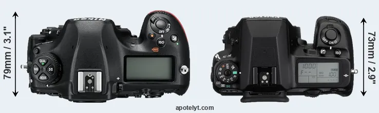 Compare D850 versus K-5 top