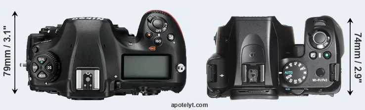Compare D850 versus K-70 top