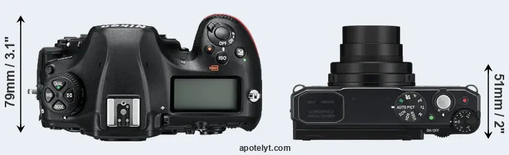 Compare D850 versus MX-1 top