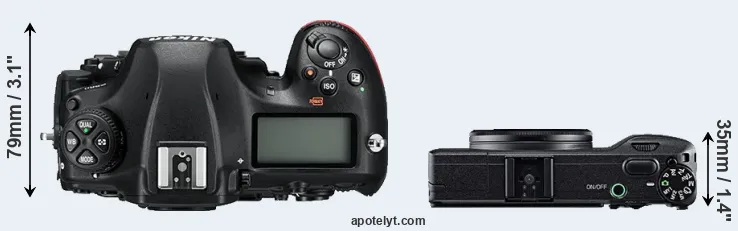 Compare D850 versus GR top