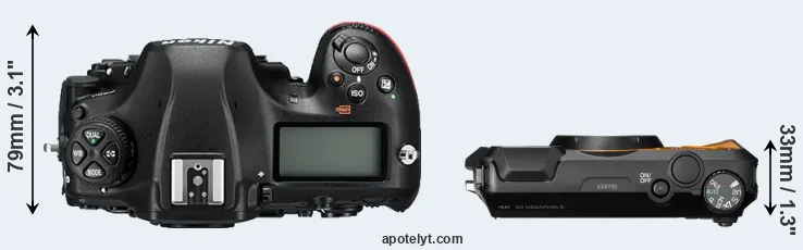 Compare D850 versus WG-6 top