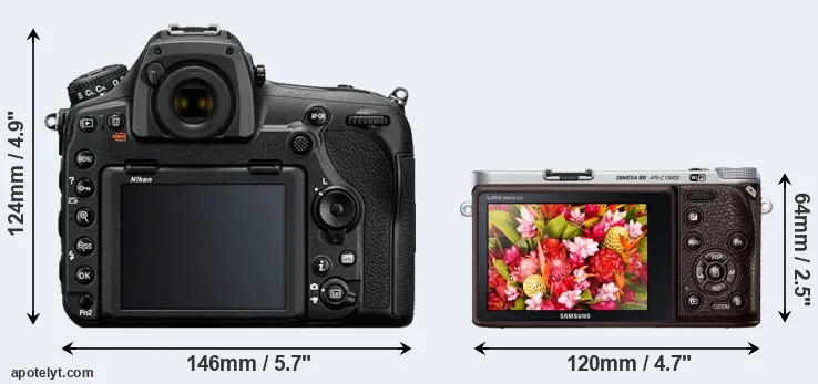 Comparison D850 or NX500 rear