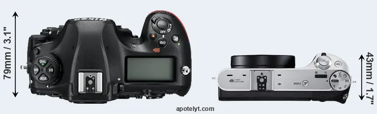 Compare D850 versus NX500 top