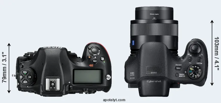 Compare D850 versus HX350 top