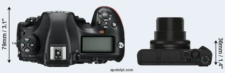 Compare D850 versus HX90V top