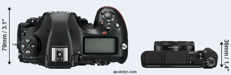 Compare D850 versus HX99 top