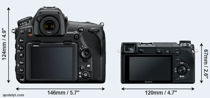 Comparison D850 or NEX-6 rear