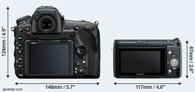 Comparison D850 or NEX-F3 rear