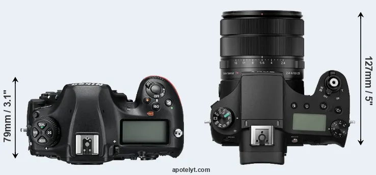 Compare D850 versus RX10 III top