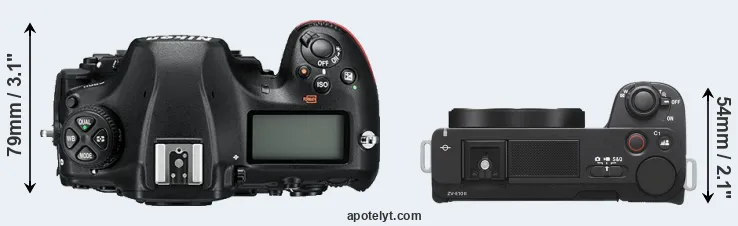 Compare D850 versus ZV-E10 II top