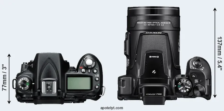 Compare D90 versus P900 top