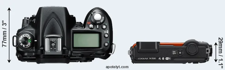 Compare D90 versus W300 top