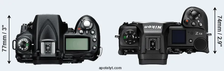 Compare D90 versus Z6 III top
