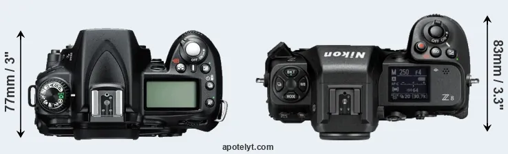 Compare D90 versus Z8 top