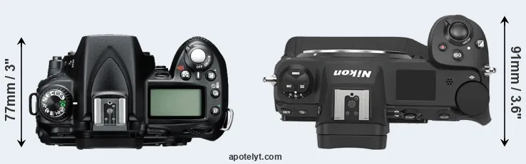 Compare D90 versus Z9 top