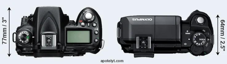 Compare D90 versus E-300 top