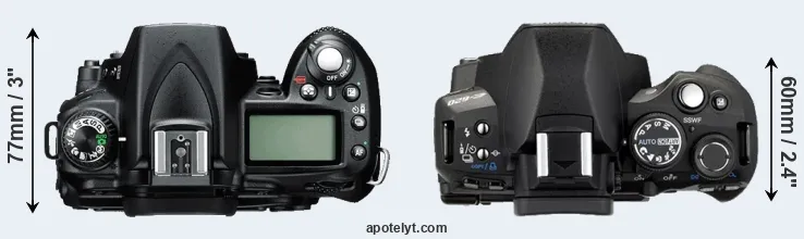 Compare D90 versus E-620 top