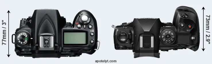 Compare D90 versus OM-1 top