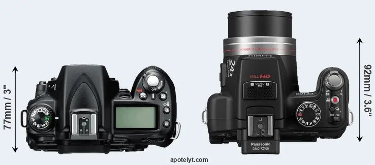 Compare D90 versus FZ100 top
