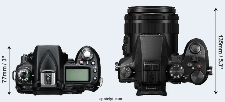 Compare D90 versus FZ2000 top