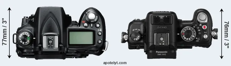 Compare D90 versus GH2 top