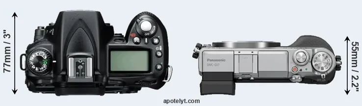 Compare D90 versus GX7 top