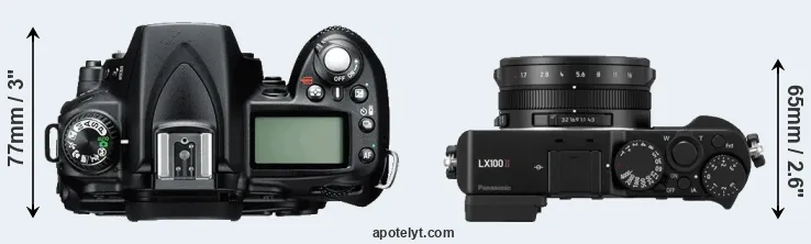 Compare D90 versus LX100 II top