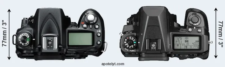 Compare D90 versus K-3 II top