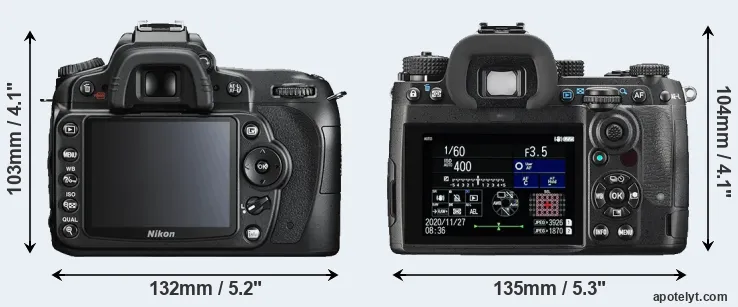 Comparison D90 or K-3 III rear