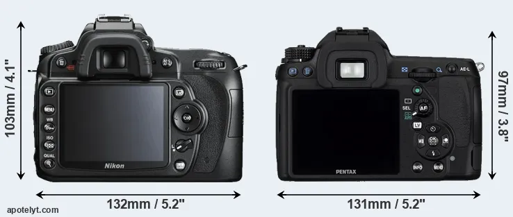 Comparison D90 or K-5 rear