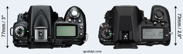 Compare D90 versus K-5 top