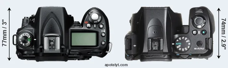 Compare D90 versus K-70 top