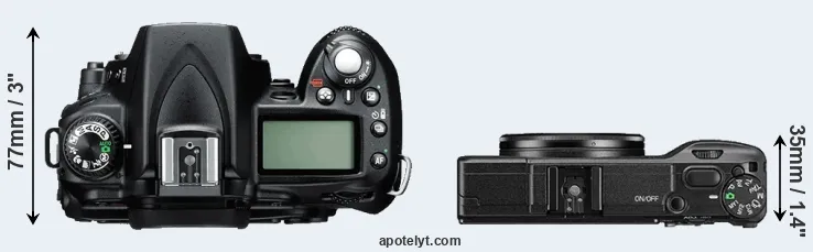 Compare D90 versus GR II top