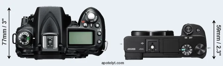 Compare D90 versus A6100 top
