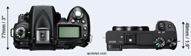 Compare D90 versus A6300 top